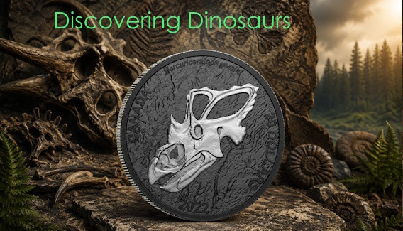 MERCURY'S HORNED FACE: Discovering Dinosaurs $20 Silver Coin Canada 2022