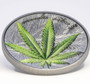 CANNABIS SATIVA Concave 1 oz Silver Black Proof Coin Benin 2021