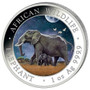 ELEPHANT Day & Night set 2 x 1 oz Silver Color Coin Somalia 2022