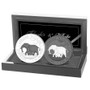 African ELEPHANT Black & White Coin set 2 oz. Silver 2022 Somalia