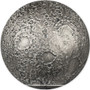 MOON SPHERICAL 3D Planet 3 oz Silver Coin $5 Barbados 2023