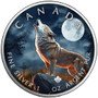 HOWLING WOLF Halloween Edition  Maple Leaf 1 oz Silver Coin Canada 2023