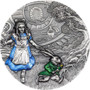 ALICE IN WONDERLAND 3 oz.  Silver High Relief Coin  Cook Islands 2023