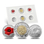 FLANDERS FIELD & POPPY - Remembrance 6 Coin Pack  2015 Canada