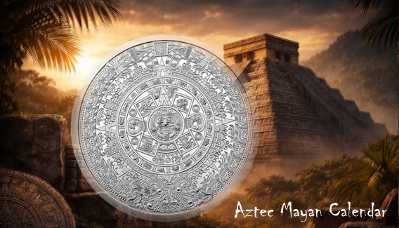 Aztec Mayan Calendar 1 oz Silver