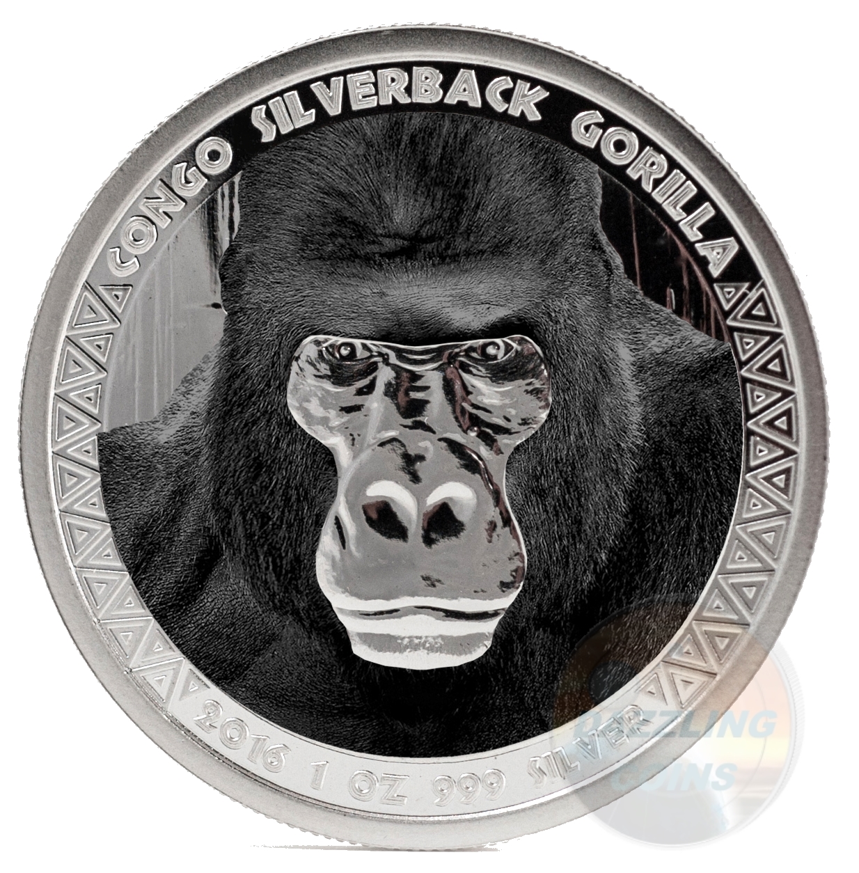 2015 1 Oz SILVER EAGLE ANIMALS CHIMPANZEE MONKEY COLOR MINTAGE 100 PCS WITH COA