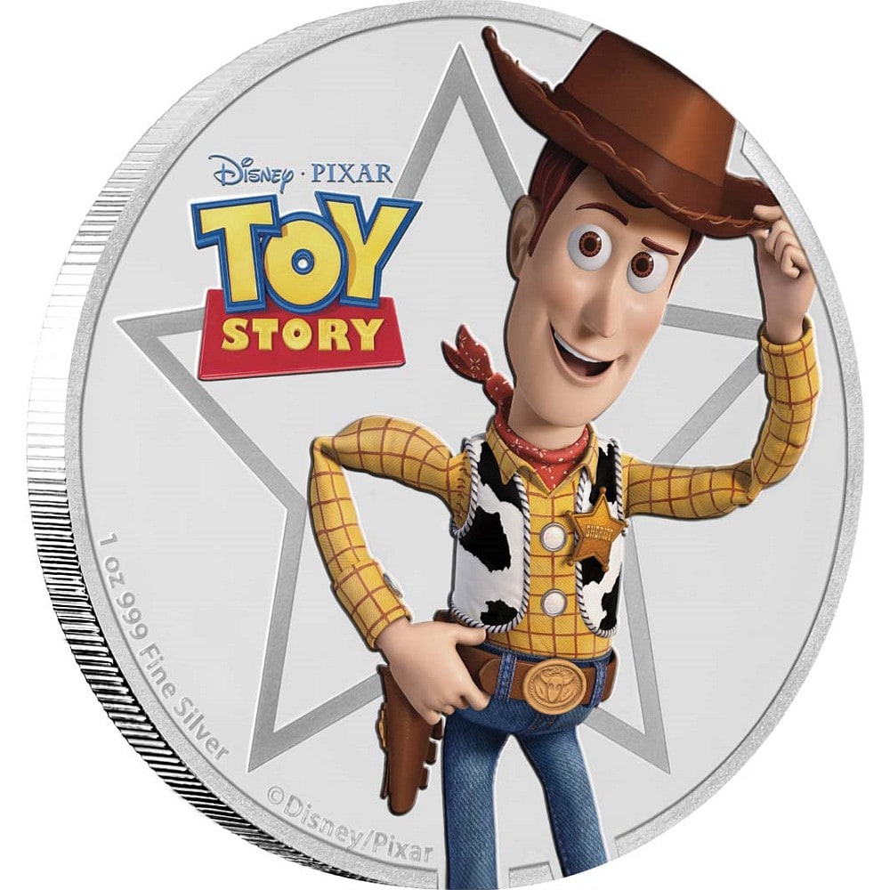 Woody Toy Story Disney Pixar 1 Oz Proof Silver Coin Niue 2018