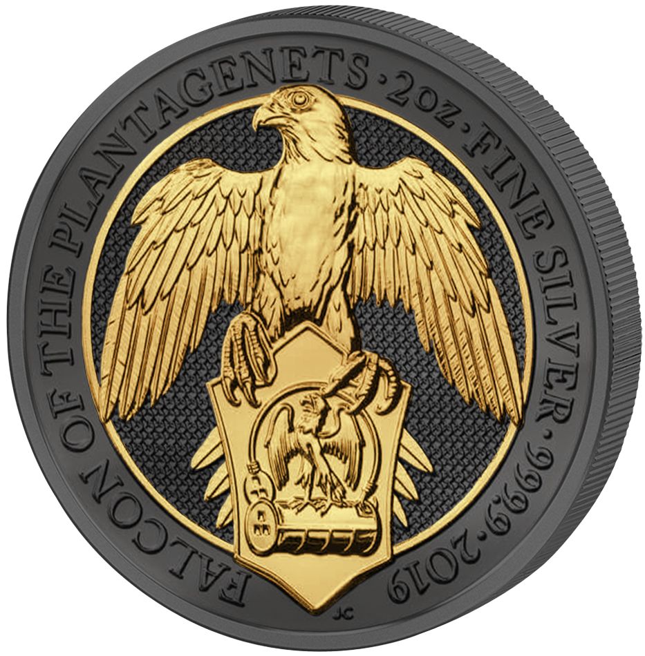 Falcon Queen Beasts Golden Enigma 2 Oz Silver Coin Uk 2019