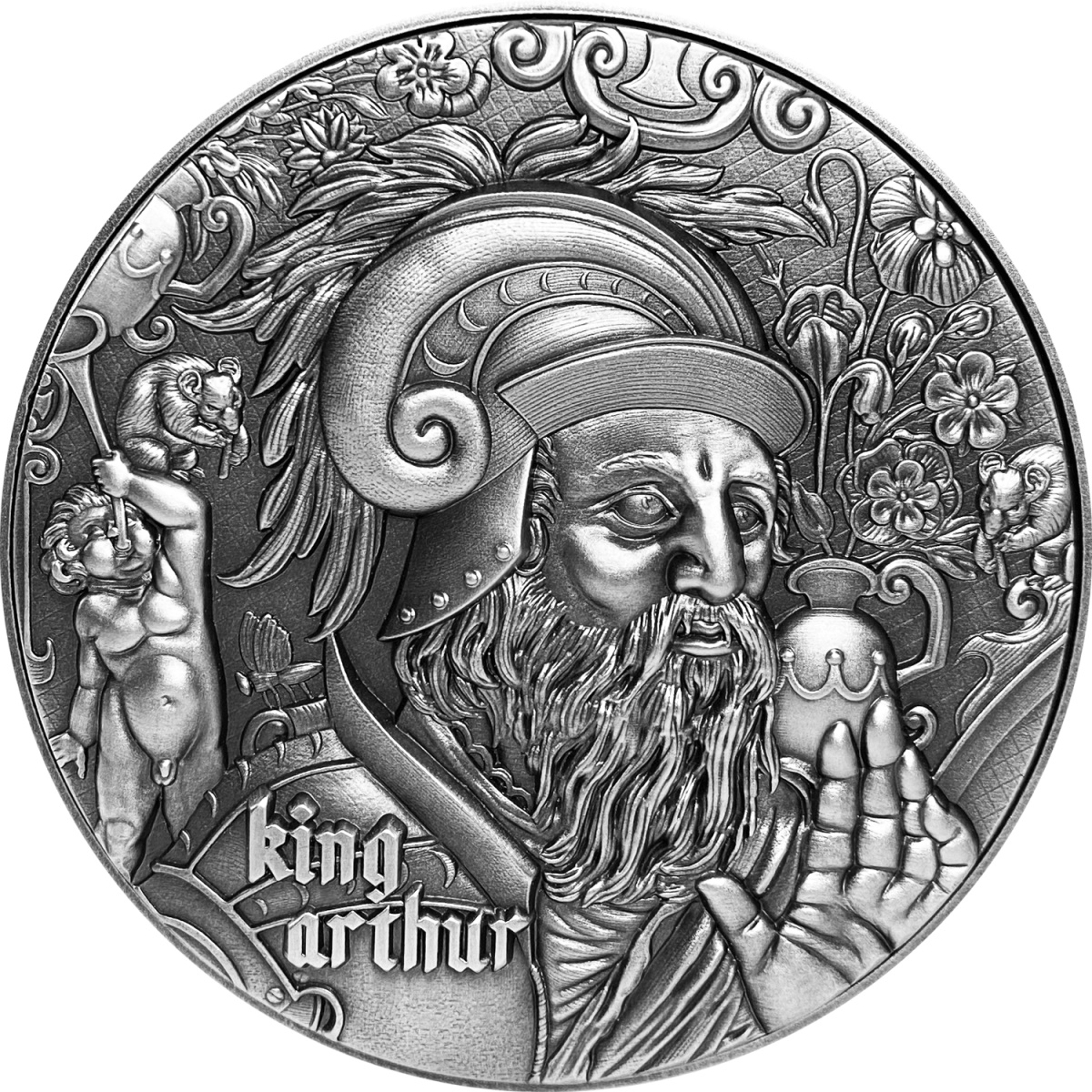 KING ARTHUR The Nine Worthies Series 2 oz Silver High Relief Coin 