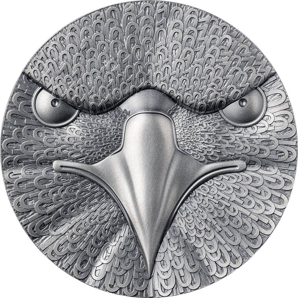 BINARY EAGLE Cryptocurrency 2 oz Silver Coin United Crypto States 2023