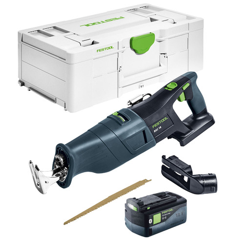 Festool RSC 18 EB-Basic 18V Brushless Reciprocating Saw - 576947 With 1 x 5.0Ah Bluetooth Battery - MonkeyTools