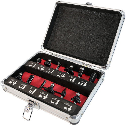 Excel 1/4in Shank TCT Router Cutter Bit 12 Piece Set - MonkeyTools