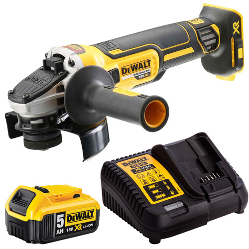 DeWalt DCG405N 18V Brushless 125mm Angle Grinder with 1 x 5.0Ah Battery & Charger - MonkeyTools