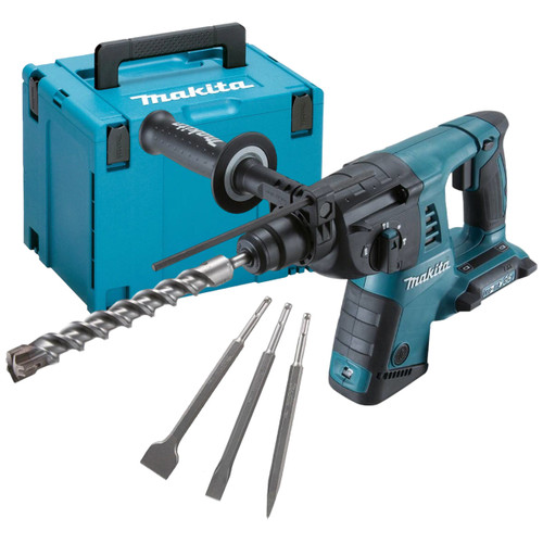 Makita DHR263ZJ 36V SDS+ Rotary Hammer Drill with 3 Piece Chisel - MonkeyTools