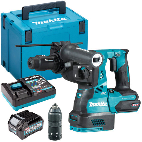 Makita HR004GZ01 40V SDS Plus Rotary Hammer Drill with 1 x 2.5Ah Battery Charger & Case - MonkeyTools