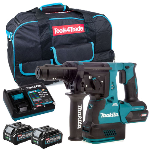 Makita HR003GZ 40V Brushless SDS+ Rotary Hammer Drill with 2 x 2.5Ah Battery Charger & Bag - MonkeyTools