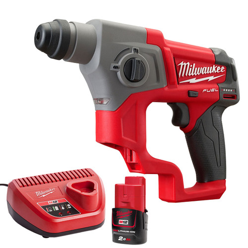 Milwaukee M12CH-0 12V Brushless SDS+ Hammer Drill with 1 x 2.0Ah Battery & Charger - MonkeyTools Milwaukee M12CH-0 12V Brushless SDS+ Hammer Drill with 1 x 2.0Ah Battery & Charger - MonkeyTools