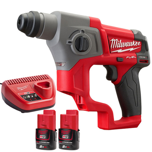 Milwaukee M12CH-0 12V Brushless SDS+ Hammer Drill with 2 x 2.0Ah Batteries & Charger - MonkeyTools Milwaukee M12CH-0 12V Brushless SDS+ Hammer Drill with 2 x 2.0Ah Batteries & Charger - MonkeyTools