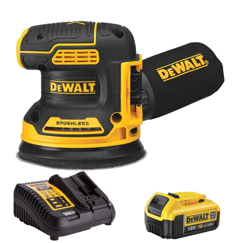 Dewalt DCW210N 18V Brushless 125mm Sander with 1 x 4.0Ah Battery & Charger - MonkeyTools