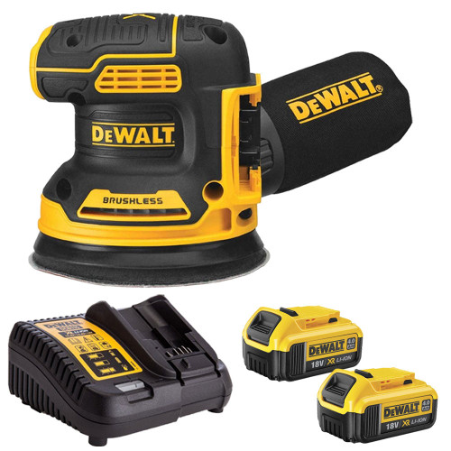 Dewalt DCW210N 18V Brushless 125mm Sander with 2 x 4.0Ah Batteries & Charger - MonkeyTools