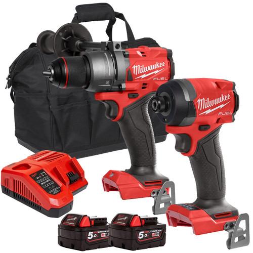 Milwaukee 18V Brushless Twin Pack Impact Driver + Combi Drill with 2 x 5.0Ah Battery MTKIT-16181 - MonkeyTools