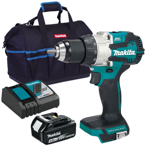 Makita DHP489Z 18V Brushless Combi Drill With 1 x 4.0Ah Battery Charger & Bag - MonkeyTools