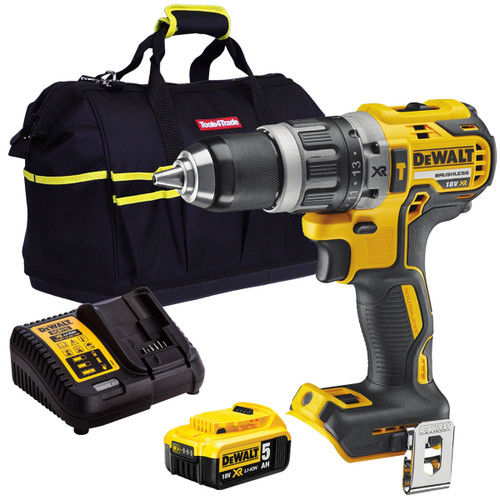 Dewalt DCD796N 18V Brushless Combi Drill with 1 x 5.0Ah Battery Charger & 18" Bag - MonkeyTools