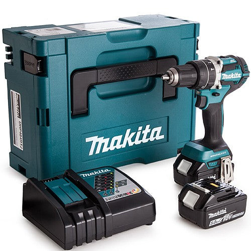 Makita DHP484RTJ 18V Brushless Combi Drill With 2 x 5.0Ah Batteries Charger - MonkeyTools
