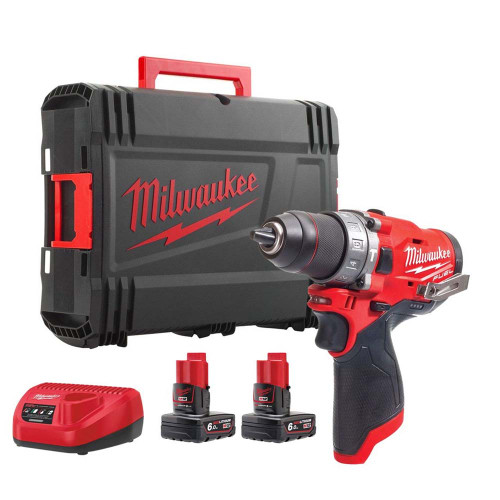 Milwaukee M12FPD2-602X 12V FUEL Brushless Combi Drill with 2 x 6.0Ah Batteries, Charger & Case 4933479871 - MonkeyTools
