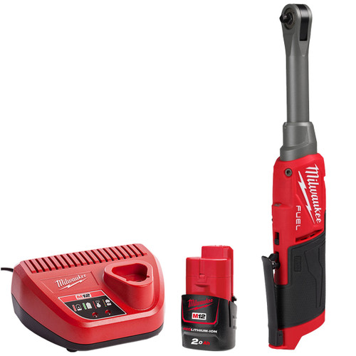 Milwaukee M12FHIR14LR-0 12V Brushless 1/4" Ratchet with 1 x 2.0Ah Battery & Charger - MonkeyTools Milwaukee M12FHIR14LR-0 12V Brushless 1/4" Ratchet with 1 x 2.0Ah Battery & Charger - MonkeyTools