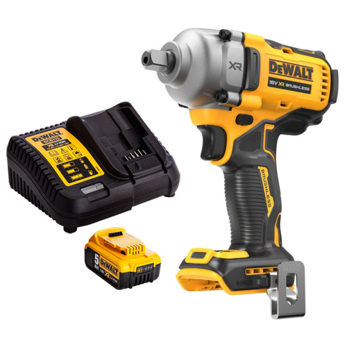 Dewalt DCF892N 18V Brushless 1/2" Compact High Torque Wrench with 1 x 5.0Ah Battery & Charger - MonkeyTools