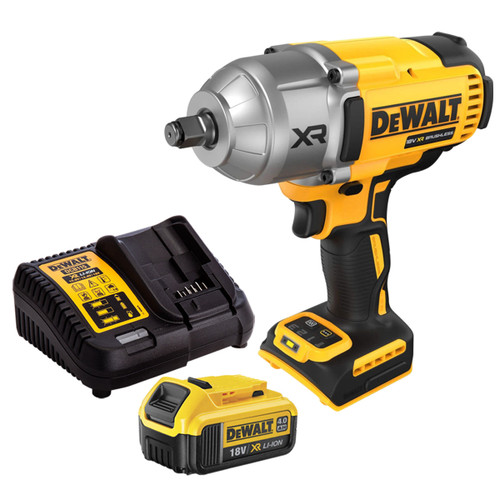 Dewalt DCF900N 18V XR Brushless 1/2” High Torque Impact Wrench Hog Ring with 1 x 4.0Ah Battery & Charger - MonkeyTools