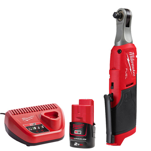 Milwaukee M12FHIR38-0 12V 3/8″ Brushless Ratchet with 1 x 2.0Ah Battery & Charger - MonkeyTools