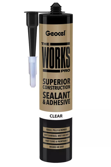 GEOCEL THE WORKS PRO SEALANT AND ADHESIVE CLEAR 290ML - MonkeyTools GEOCEL THE WORKS PRO SEALANT AND ADHESIVE CLEAR 290ML - MonkeyTools