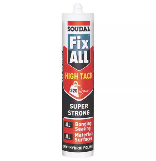 Soudal Fix All High Tack Solvent-Free Hybrid Polymer Adhesive White 290ml - MonkeyTools Soudal Fix All High Tack Solvent-Free Hybrid Polymer Adhesive White 290ml - MonkeyTools