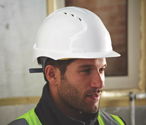 JSP EVO2 MID PEAK SLIP-RATCHET VENTED SAFETY HELMET WHITE - MonkeyTools