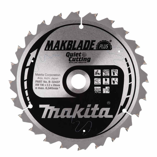 Makita 190mm 24T Circular Saw Blade Makblade+ B-32437 - MonkeyTools