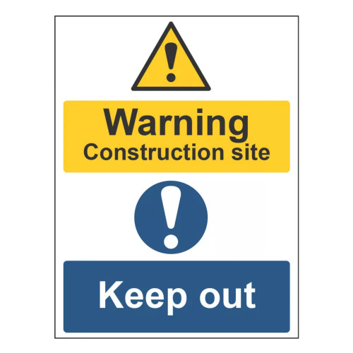 "WARNING CONSTRUCTION SITE KEEP OUT" SIGN 400MM X 300MM - MonkeyTools "WARNING CONSTRUCTION SITE KEEP OUT" SIGN 400MM X 300MM - MonkeyTools
