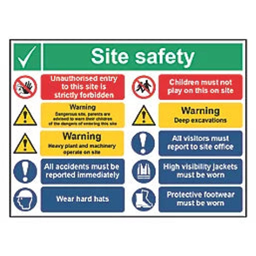 "SITE SAFETY" NOTICE SIGN 600MM X 800MM - MonkeyTools