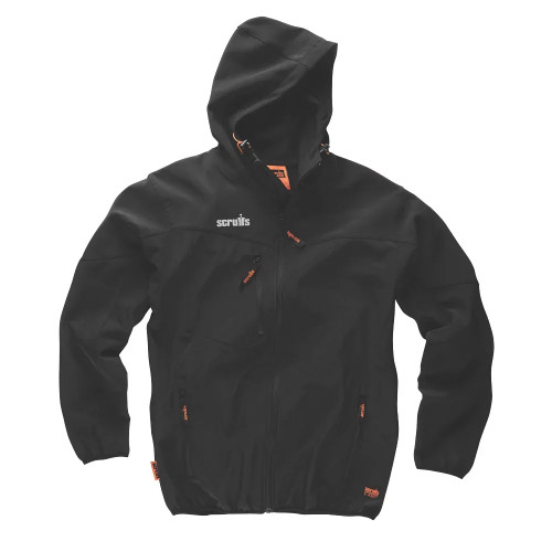SCRUFFS T54852 WORKER SOFTSHELL JACKET BLACK LARGE 46" CHEST - MonkeyTools