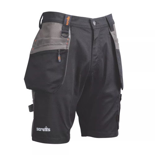 SCRUFFS WORKER PLUS MULTI-POCKET HOLSTER WORK SHORTS BLACK 32" W - MonkeyTools SCRUFFS WORKER PLUS MULTI-POCKET HOLSTER WORK SHORTS BLACK 32" W - MonkeyTools