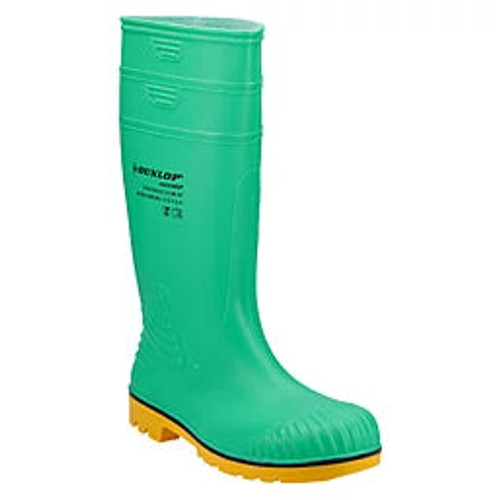 DUNLOP ACIFORT HAZGUARD SAFETY WELLIES GREEN SIZE 9 - MonkeyTools