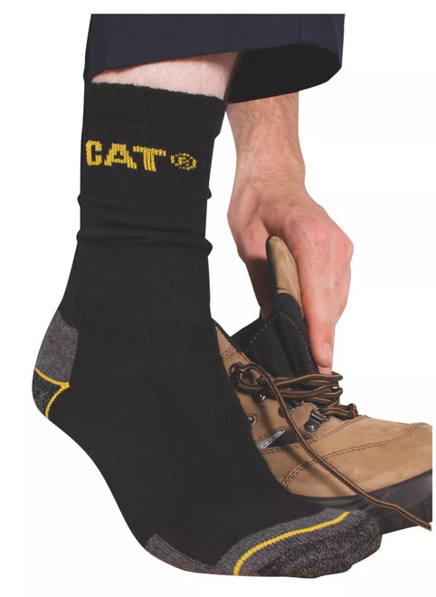 CAT WORK BOOT SOCKS BLACK SIZE 6-11 3 PAIRS - MonkeyTools