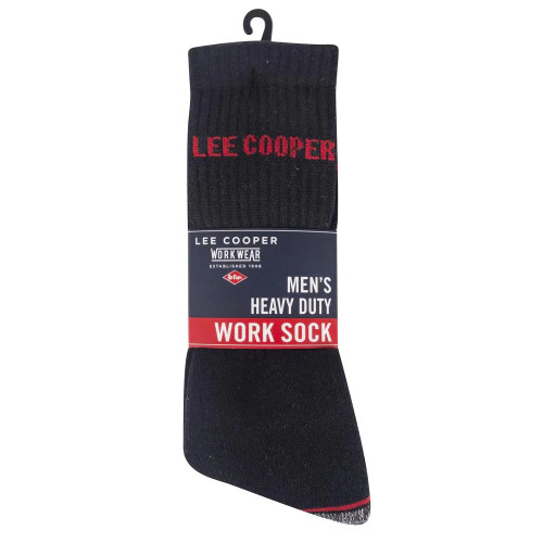 LEE COOPER HEAVY DUTY WORK SOCKS BLACK SIZE 7-11 5 PACK - MonkeyTools