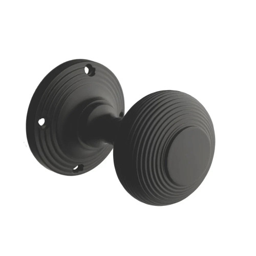DESIGNER LEVERS BEEHIVE DOOR KNOB PAIR MATT BLACK 60MM - MonkeyTools DESIGNER LEVERS BEEHIVE DOOR KNOB PAIR MATT BLACK 60MM - MonkeyTools
