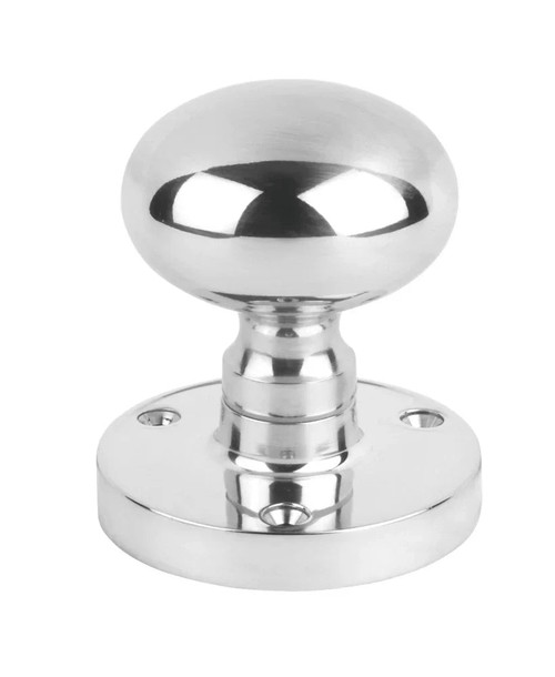 CARLISLE BRASS MUSHROOM MORTICE KNOB 61MM SET POLISHED CHROME - MonkeyTools