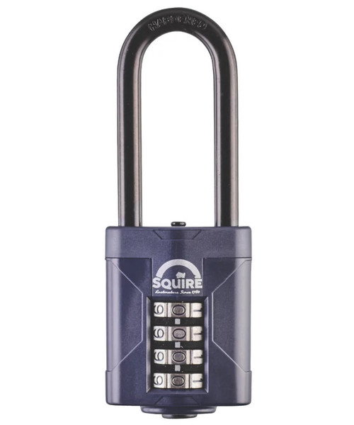 SQUIRE WATER-RESISTANT LONG SHACKLE COMBINATION PADLOCK BLUE 50MM - MonkeyTools