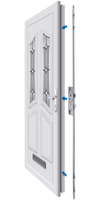 YALE DOORMASTER SILVER UNIVERSAL REPLACEMENT UPVC DOOR LOCK 53MM CASE - 35MM BACKSET - MonkeyTools