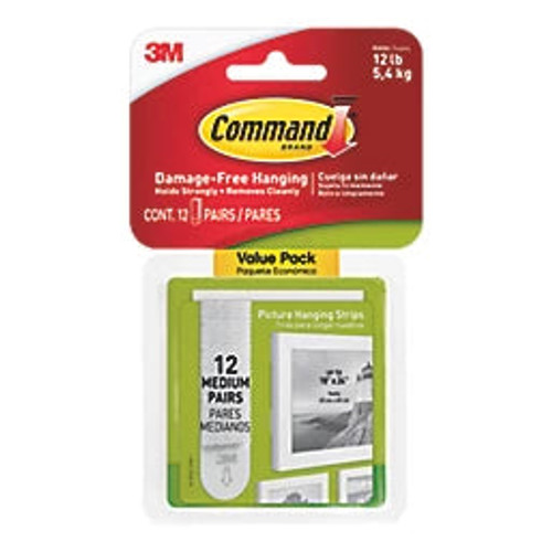 COMMAND SELF-ADHESIVE PICTURE HANGING STRIPS MEDIUM 12 PACK - MonkeyTools COMMAND SELF-ADHESIVE PICTURE HANGING STRIPS MEDIUM 12 PACK - MonkeyTools