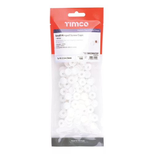 TIMCO 4-9GA SCREW CAPS WHITE 100 PACK - MonkeyTools TIMCO 4-9GA SCREW CAPS WHITE 100 PACK - MonkeyTools